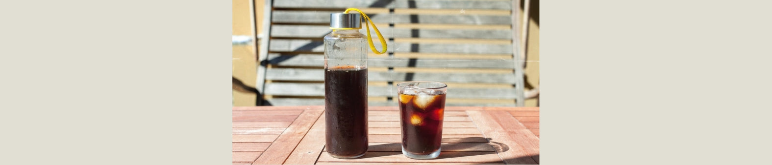 home made cold brew on a picnic table