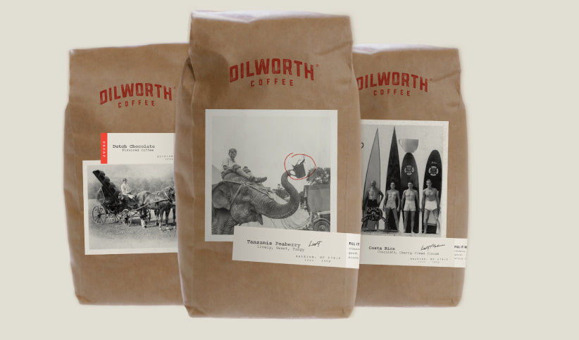Dilworth Coffee Coffee Bags Dutch Chocolate Tanzania Peaberry Costa Rica