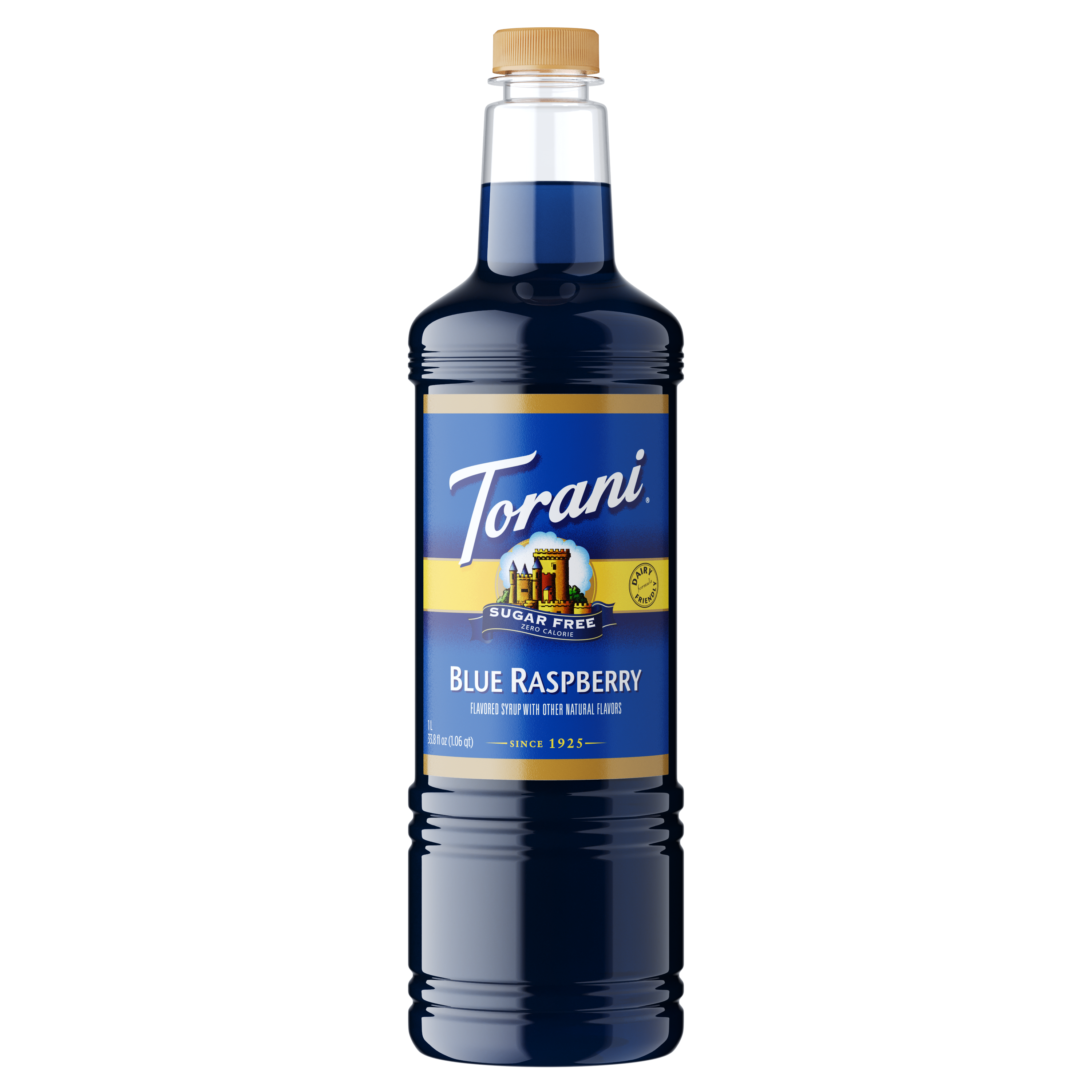 Torani Sugar Free Blue Raspberry Flavoring Syrup 1L Plastic Bottle