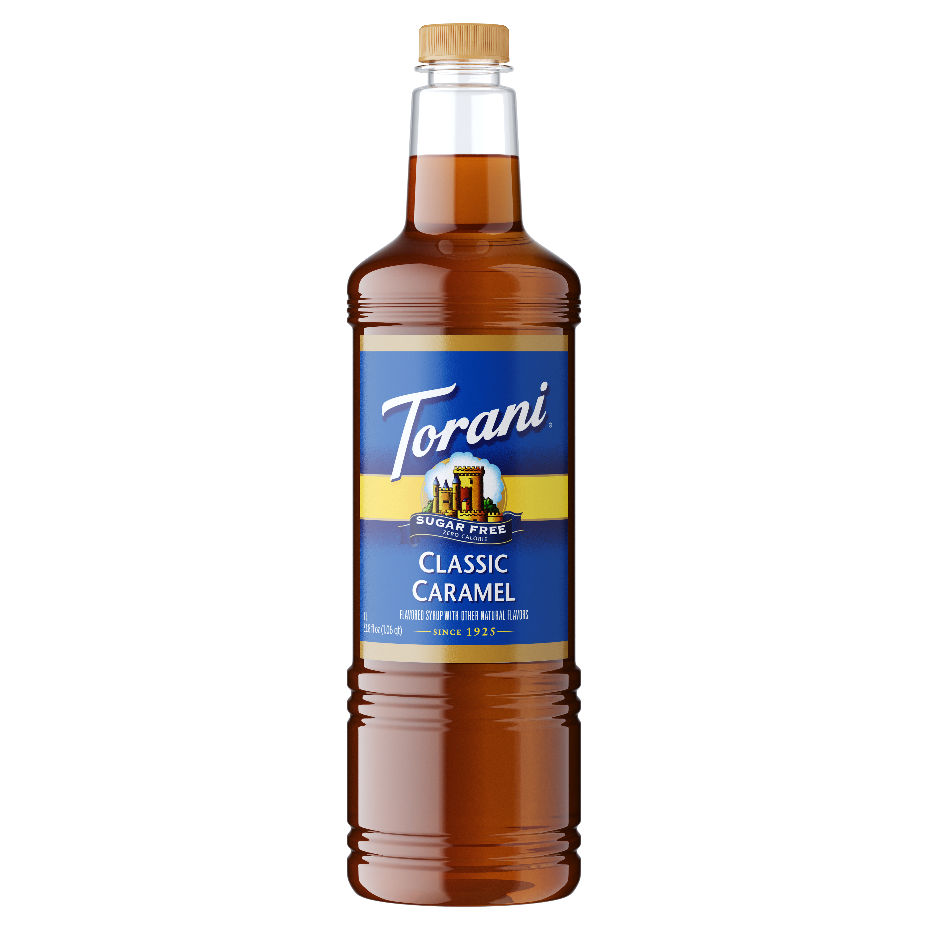 Torani Sugar Free Caramel Classic Flavoring Syrup 1L Plastic Bottle syrup