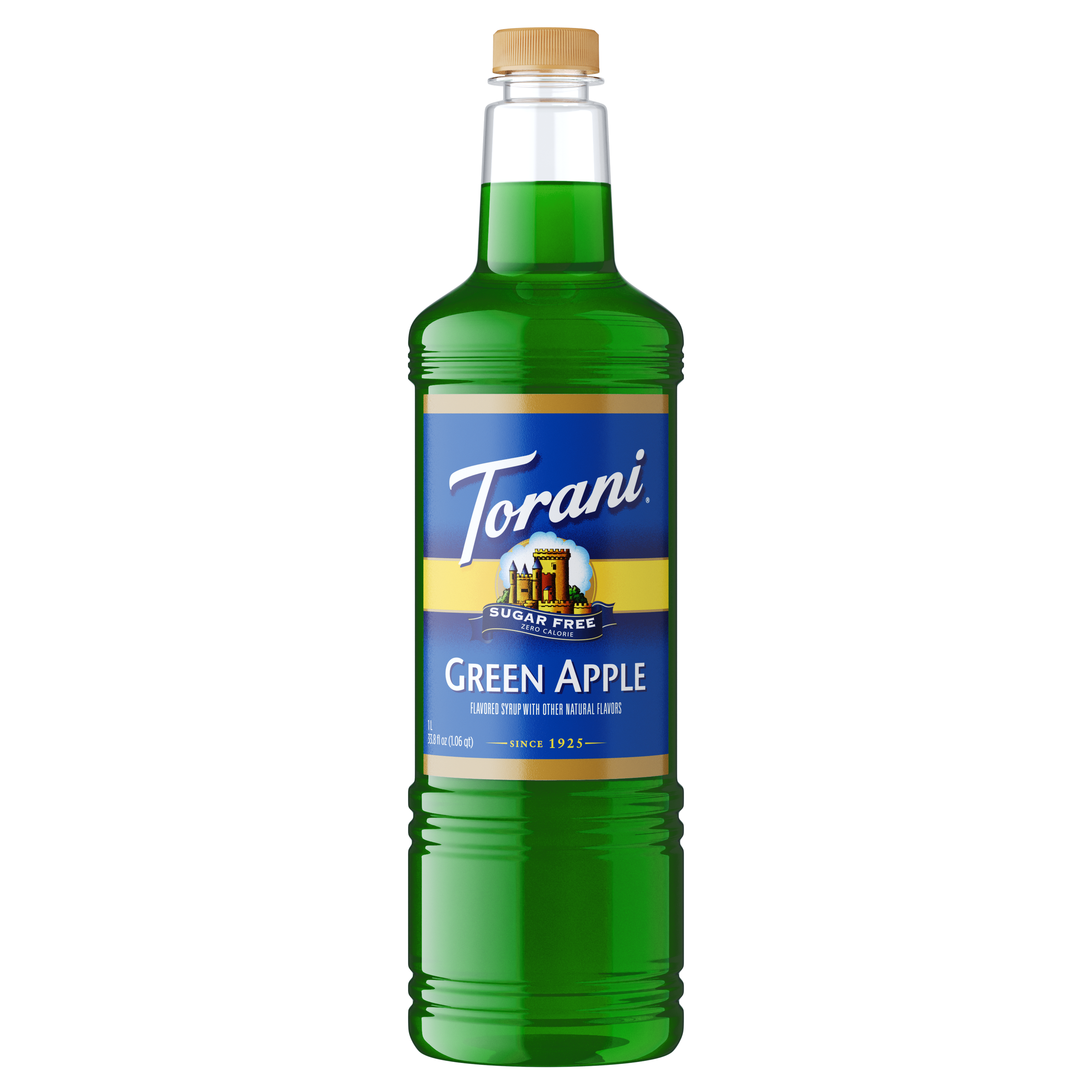 Torani Sugar Free Green Apple Flavoring Syrup 1L Plastic Bottle