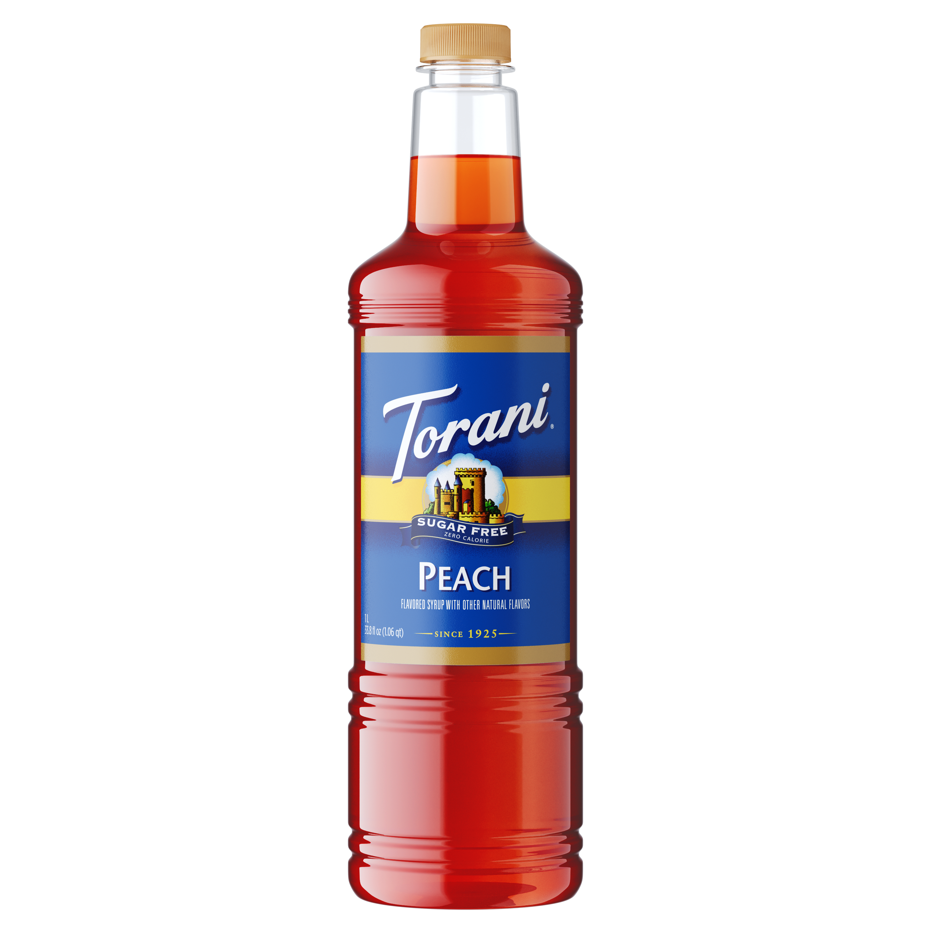 Torani Sugar Free Peach Flavoring Syrup 1L Plastic Bottle
