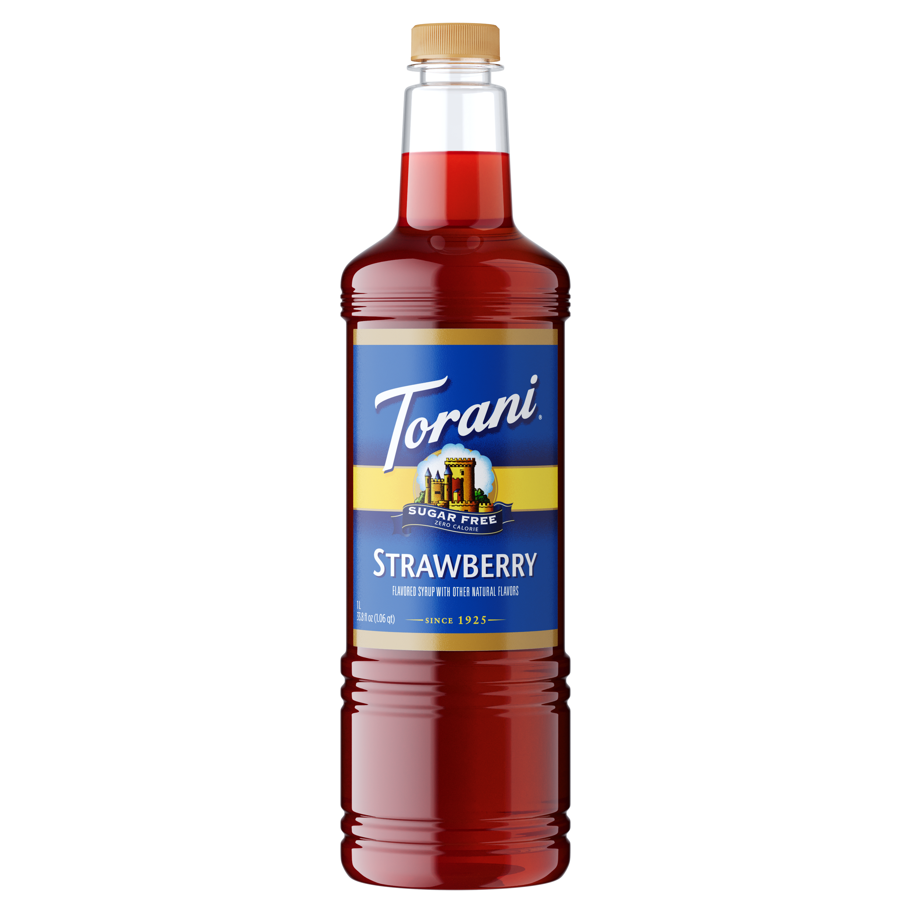 Torani Sugar Free Strawberry Flavoring Syrup 1L Plastic Bottle