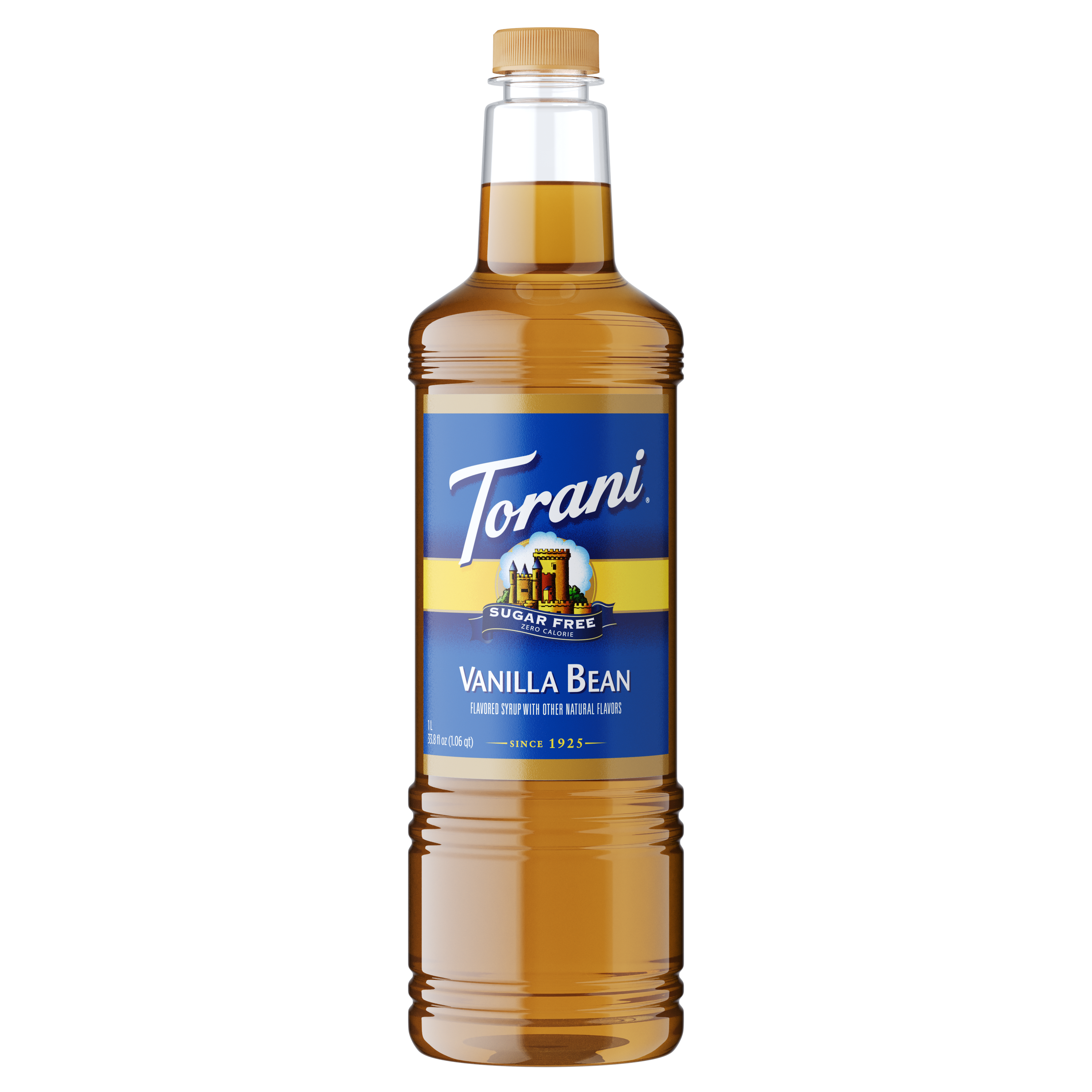 Torani Sugar Free Vanilla Bean Flavoring Syrup 1L Plastic Bottle