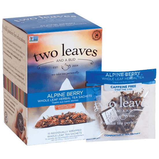 Two Leaves Alpine Berry Herbal Tea Retail 15ct Box