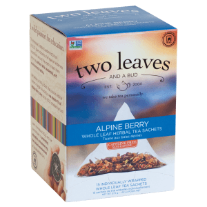 Two Leaves Alpine Berry Herbal Tea Retail 15ct Box