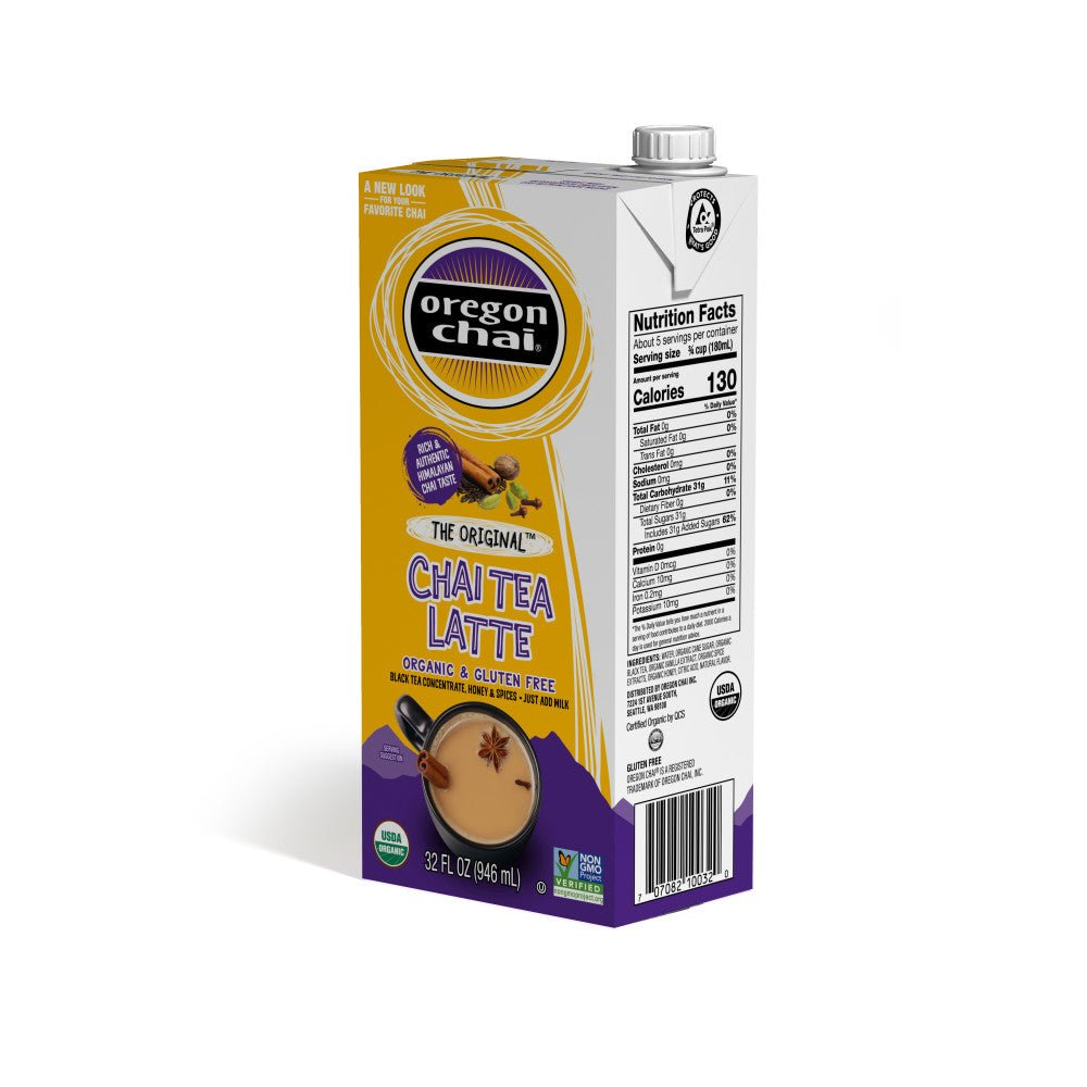 Oregon Chai Organic Original Chai Tea Latte 1:1 Concentrate 32oz Carton