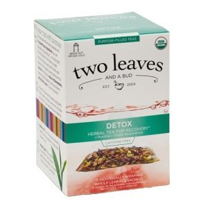 Two Leaves Organic Detox Herbal Tea Recovery Retail 15ct Box