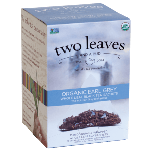 Two Leaves Organic Earl Grey Black Tea Retail 15ct Box