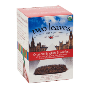 Two Leaves Organic English Breakfast Black Tea Retail 15ct Box