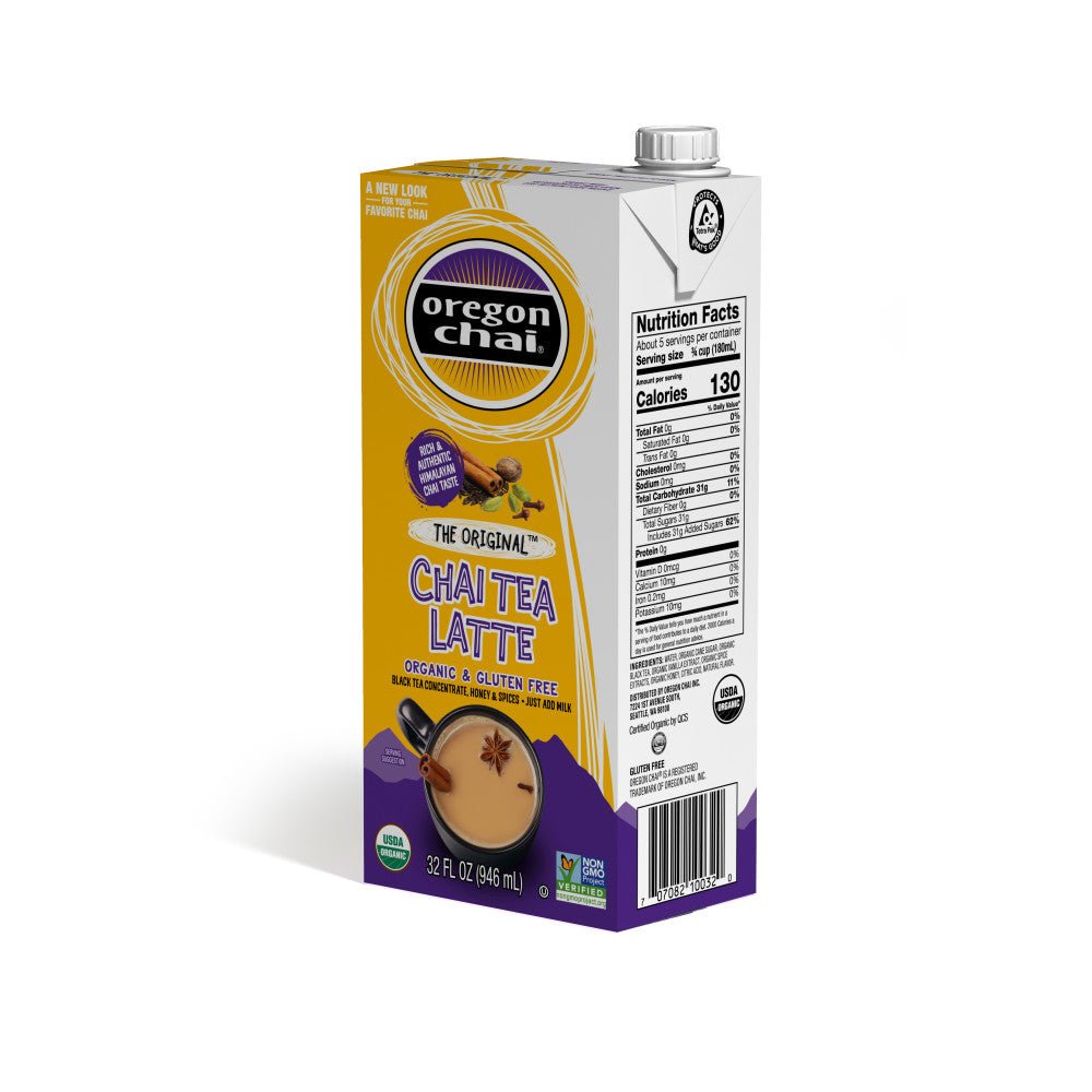 Oregon Chai Organic Original Chai Tea Latte 1:1 Concentrate 32oz Carton