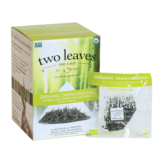 Two Leaves Organic Tamayokucha Green Tea Retail 15ct Box